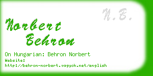 norbert behron business card